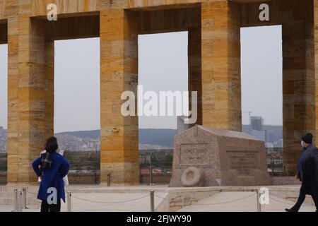 Gedenkgrab von Ismet İnönü, -Held des Unabhängigkeitskrieges und zweiter Presıdent der Türkei- Anıtkabir (Atatürk-Mausoleum) - Ankara Stockfoto