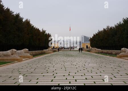 Löwenstraße; Feierlicher Fußweg bei Anıtkabir (Atatürk-Mausoleum)-Ankara Stockfoto