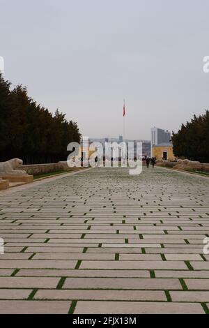 Löwenstraße; Feierlicher Fußweg bei Anıtkabir (Atatürk-Mausoleum)-Ankara Stockfoto