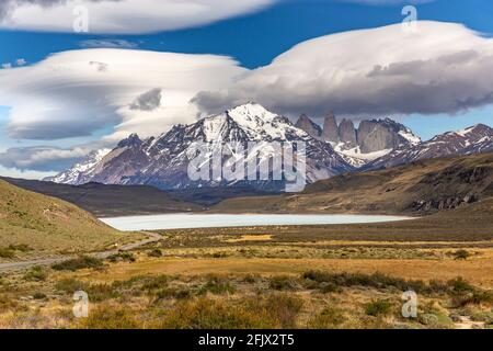 Amarga Lagune, Torres del Paine Nationalpark, in Chile, Südamerika Stockfoto