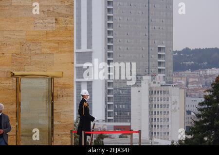 Ehrenwachdienst des Soldaten in Anıtkabir (Atatürk-Mausoleum) - Ankara Stockfoto