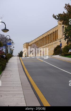 Straße zu den wichtigsten Gebäuden von Anıtkabir (Atatürk Mausoleum) - Ankara Stockfoto
