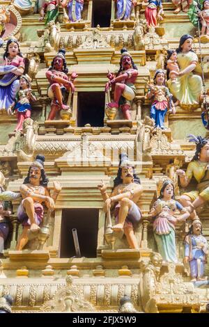 Detail einer Dekoration des New Kathiresan Kovil Tempels in Colombo, Sri Lanka Stockfoto