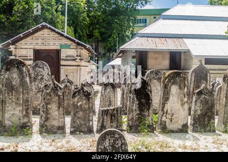 Friedhof der Old Friday Moschee Hukuru Miskiiy in Male, Malediven Stockfoto