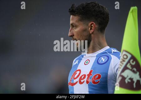 Turin, Italien, 26. April 2021. Dries Mertens von SSC Napoli während der Serie A Spiel im Stadio Grande Torino, Turin. Bildnachweis sollte lauten: Jonathan Moscrop / Sportimage Stockfoto