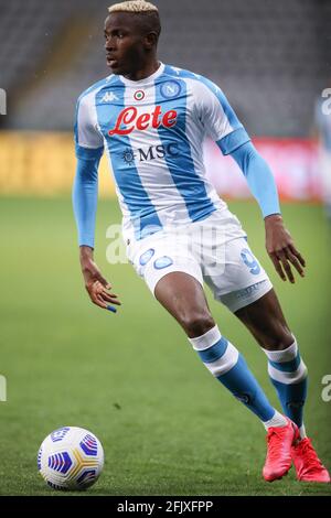 Turin, Italien, 26. April 2021. Victor Osimhen von SSC Napoli während des Serie A Spiels im Stadio Grande Torino, Turin. Bildnachweis sollte lauten: Jonathan Moscrop / Sportimage Stockfoto