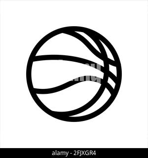 Basketball-Symbol flach isoliert auf weißem Hintergrund. Für den Einsatz im Webdesign, in Anwendungen, Software und beim Drucken. Vektorgrafik. Stock Vektor