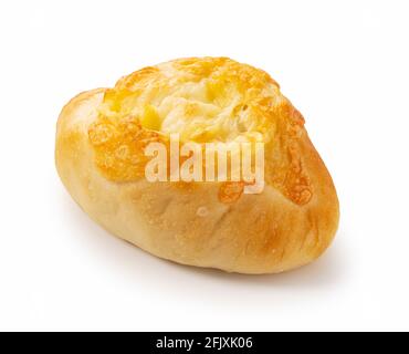 Käse französisches Brot auf weißem Hintergrund. Japanisches Kochendes Brot Stockfoto