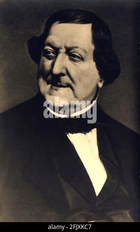 Der berühmte italienische Opernkomponist GIOACCHINO ROSSINI ( 1792 - 1868 ) - MUSICA LIRICA - COMPOSITORE - musicista - classica - classical - Portrait - ritratto - cravatta - tie ---- Archivio GBB Stockfoto