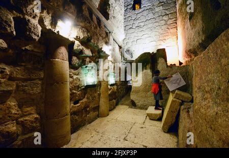 Der Westwall-Tunnel in der Altstadt von Jerusalem. Stockfoto