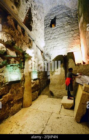 Der Westwall-Tunnel in der Altstadt von Jerusalem. Stockfoto