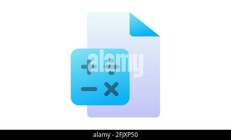 Papierbericht berechnen einzelnes isoliertes Symbol mit einem einzelnen isolierten Symbol Mit Vektorgrafik im glatten Stil Stockfoto