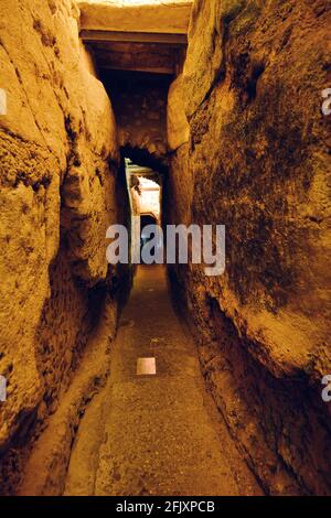 Der Westwall-Tunnel in der Altstadt von Jerusalem. Stockfoto