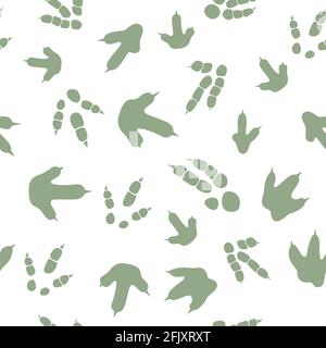 Dinosaurier Fußabdruck Spuren. Minimale Farbe Nahtloses Muster. Hintergrund mit Pfote, Klaue Raubtier. Dinosaurier Fußabdruck nahtloses Muster perfekt für Textil Stock Vektor