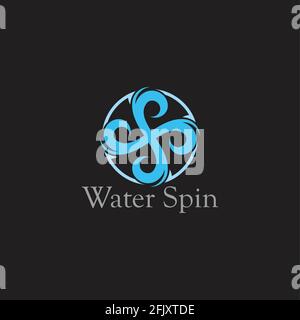 Wasserspin Turbine Bewegung Pfeile Symbol Logo Vektor Stock Vektor
