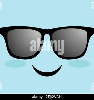 Fröhliches Gesicht mit Sonnenbrille Stock Vektor