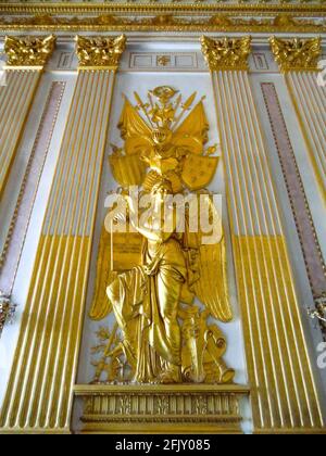 goldene Stuckos, Königspalast von Caserta, Reggia di Caserta eine der größten königlichen Residenzen der Welt, UNESCO-Weltkulturerbe, Caserta, Camp Stockfoto