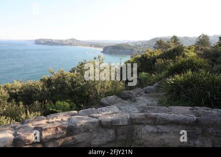 Blick nach Süden vom North Bilgola Lookout, Sydney, NSW, Australien Stockfoto