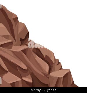 Bergsturz mit fallenden Felsen, Steine in Cartoon-Flat-Stil isoliert auf weißem Hintergrund. Naturkatastrophe, Gefahr. Vektorgrafik für Aktien. Stock Vektor