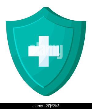 Medizinischer Schutzschild mit Gesundheitskreuz. Stock Vektor