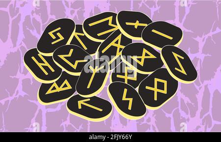 Alte nordische Runen, Futhark. Magie, esoterische. Uralte okkulte Symbole. Vektor Stock Vektor