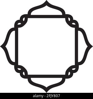Islamick Grenze Hintergrund Logo Design Vektor Vorlage Stock Vektor