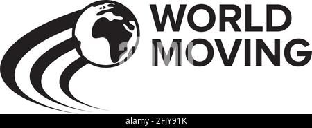World Moving Logo Design Vektor Vorlage Stock Vektor