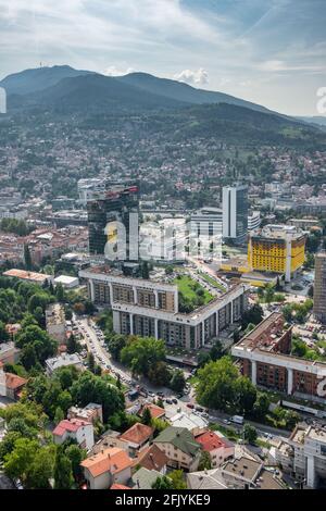 Stadtbild der Stadt Sarajevo im Sommer, BiH Stockfoto