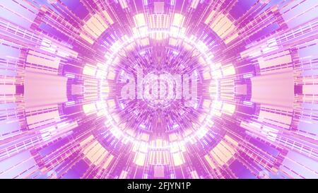 Leuchtendes kreisförmiges fraktales Design, 4K UHD 3d-Illustration Stockfoto