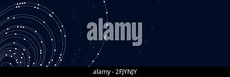 Kreise und Punkte auf dem Dunkelblau Stockfoto