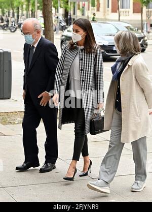 Madrid, Spanien. April 2021. Königin Letizia nimmt an der Arbeitssitzung auf der Fundacion del Español Urgente 'FUNDEURAE' in Madrid Teil, Dienstag, 27. April 2021 Quelle: CORDON PRESS/Alamy Live News Stockfoto