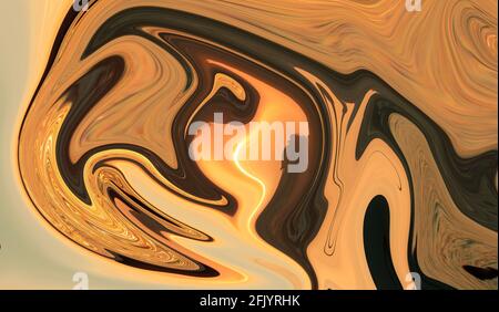 Handbemalter Hintergrund mit gemischten flüssigen Farben. Abstrakte flüssige Acrylmalerei. Moderne Kunst. Marmor glänzenden Marmor abstrakten Hintergrund. Stockfoto