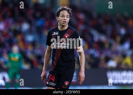 Farum, Dänemark. April 2021. Mikael Anderson (34) vom FC Midtjylland beim 3F Superliga-Spiel zwischen dem FC Nordsjaelland und dem FC Midtjylland in Right to Dream Park in Farum. (Foto: Gonzales Photo/Alamy Live News Stockfoto