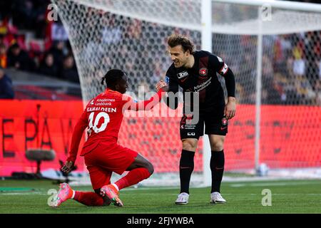 Farum, Dänemark. April 2021. Erik Sviatchenko (28), gesehen beim 3F Superliga-Spiel zwischen FC Nordsjaelland und FC Midtjylland in Right to Dream Park in Farum. (Foto: Gonzales Photo/Alamy Live News Stockfoto