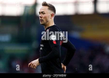 Farum, Dänemark. April 2021. Joel Andersson (6) vom FC Midtjylland beim 3F Superliga-Spiel zwischen dem FC Nordsjaelland und dem FC Midtjylland in Right to Dream Park in Farum. (Foto: Gonzales Photo/Alamy Live News Stockfoto