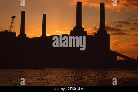 Battersea Power Station Entwicklungsstandort London 1988 Stockfoto