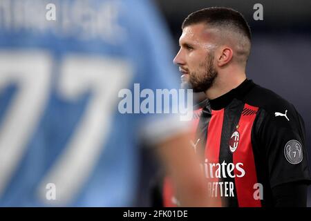 Rom, Italien. April 2021. Ante Rebic des AC Mailand während des Fußballspiels der Serie A zwischen SS Lazio und AC Mailand im Olimpico-Stadion in Roma (Italien), 26. April 2021. Foto Antonietta Baldassarre/Insidefoto Kredit: Insidefoto srl/Alamy Live News Stockfoto