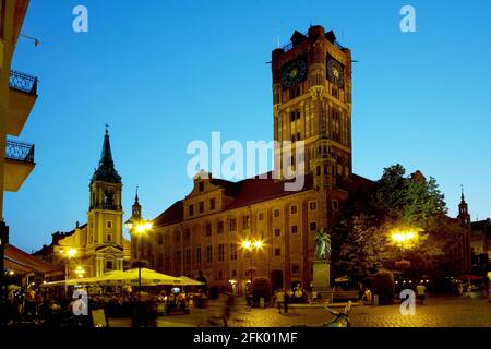 Polen, Torun, Rathaus, woiwodschaft Kujawien-Pommern. Stockfoto