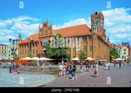 Polen, Torun, Rathaus, woiwodschaft Kujawien-Pommern. Stockfoto