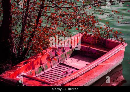 Anlegestelle. Herbst. Getöntes Foto. Stockfoto