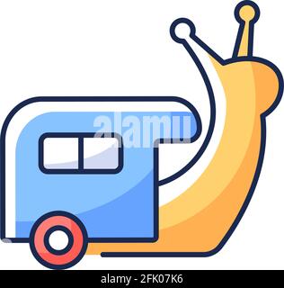 RGB-Farbsymbol für langsame Fahrt Stock Vektor