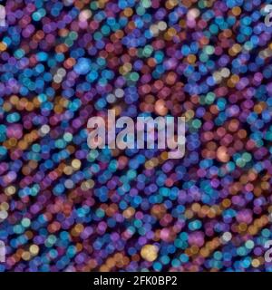 Verschiedene Farben Bokeh, abstraktes Licht. Nahtlose quadratische Struktur. Textur für Weihnachten und Neujahrskonzerte. Stockfoto