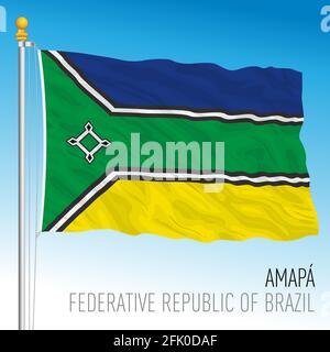 Staat Amapa, offizielle regionale Flagge, Brasilien, Vektorgrafik Stock Vektor