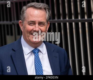 London, Großbritannien. April 2021. Liam Fox, konservativer Abgeordneter für North Somerset, ehemaliger Minister für Verteidigung und internationalen Handel, bei der Ankunft im Unterhaus, Quelle: Ian Davidson/Alamy Live News Stockfoto