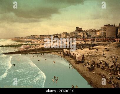 Brighton Beach in Sussex um 1890-1900 Stockfoto