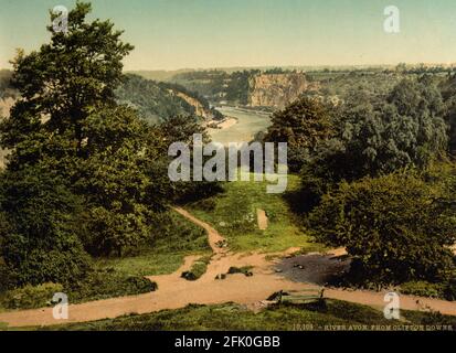 Der Fluss Avon von Clifton Downs bei Bristol um 1890-1900 Stockfoto