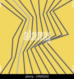 Digital abstrakt gestreift Vektor-Linienmuster in Perspektive schwarz und Weiße, gerade Ecken im Zickzack Stockfoto