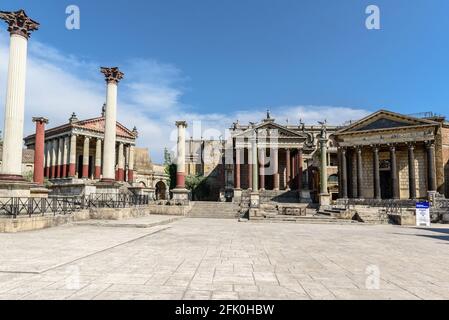 Das Set des antiken Roms, gebaut für die HBO-TV-Serie Rom, Cinecittà Studios; Rom; Latium; Italien; Europa Stockfoto