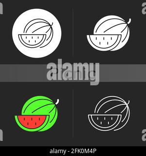 Symbol mit dunklem Wassermelone-Thema Stock Vektor