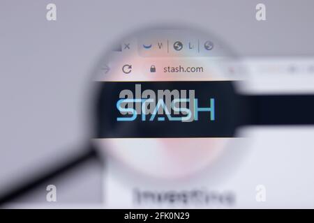 New York, USA - 26. April 2021: Versteck-Logo close-up auf Website-Seite, illustrative Editorial Stockfoto